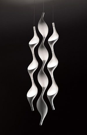 Modern white pendant light fixture.