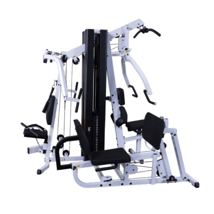 White home gym weight machine.