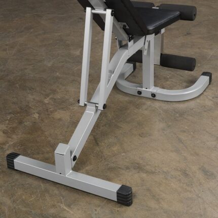 Silver weight bench base with black pads.