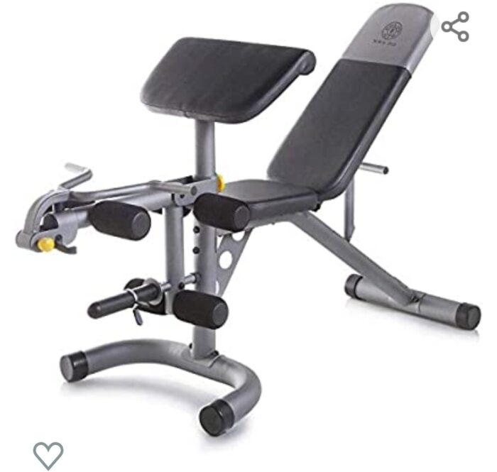 Adjustable weight bench for home gym.