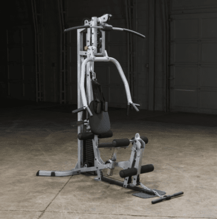 Home gym weight machine with seat.