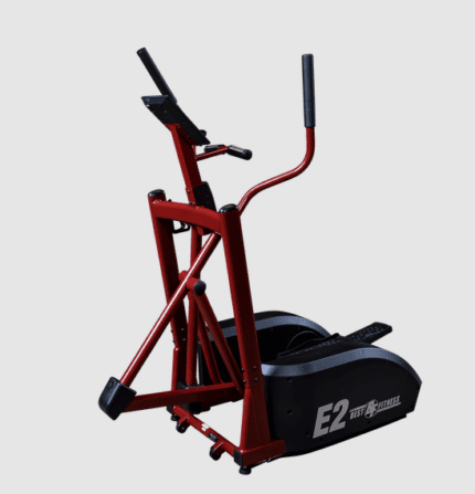 Red elliptical cross trainer for fitness.