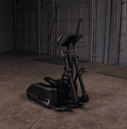 Endurance E400 elliptical trainer in a garage.