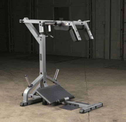 Silver leg press exercise machine.