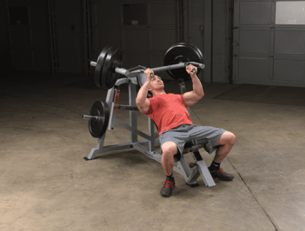 Man lifting weights on a bench press.