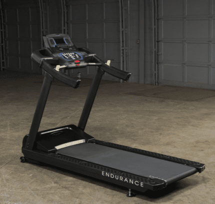 Black Endurance treadmill with digital display.