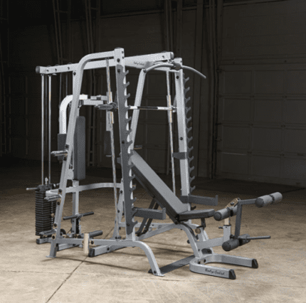 Home gym power cage with bench