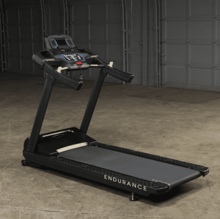 Black Endurance treadmill with digital display.