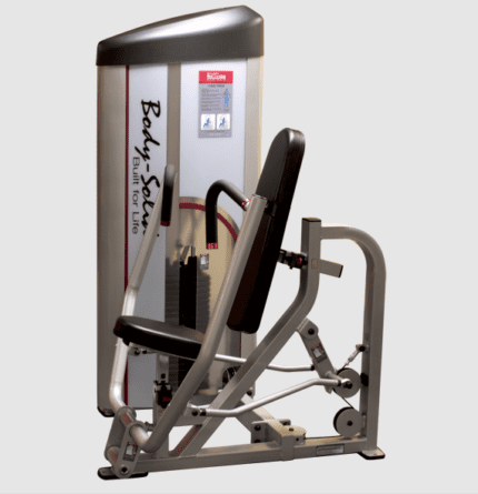 Chest press machine for strength training.