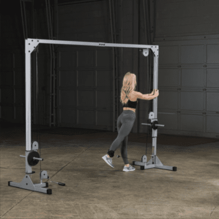 Woman exercising with a cable machine.