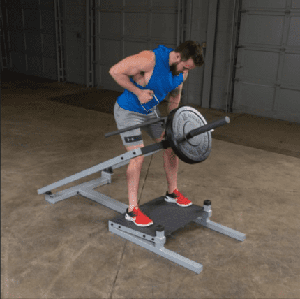 Man using a seated row machine.