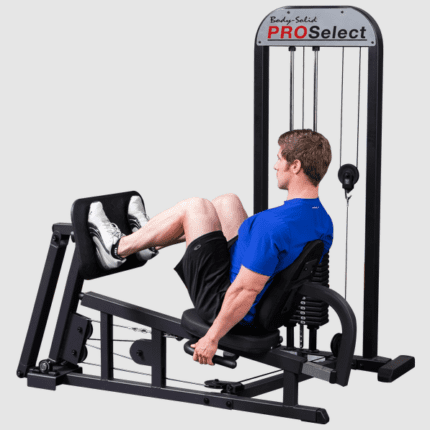 Man using Body-Solid PROselect leg press machine.