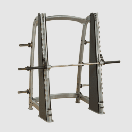 Smith machine with barbell and safety bars.