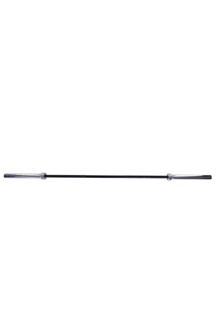 Black Olympic barbell on white background.