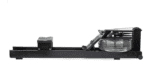 Black water rowing machine for fitness.