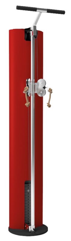 Red cable weight machine for fitness.
