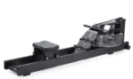 Black water rowing machine for fitness.