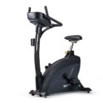 Black upright exercise bike, SportsArt Fitness.