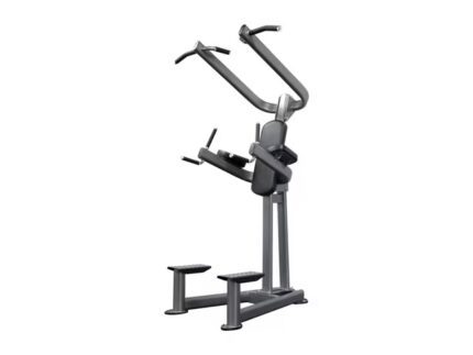 Gym exercise machine with adjustable handles and platforms.