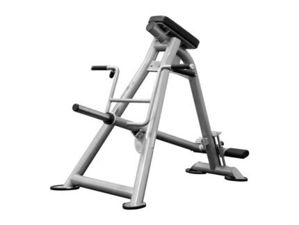 Gym exercise machine with padded seat.