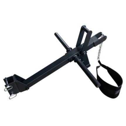 Weightlifting landmine attachment with handle and strap.
