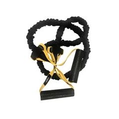Black resistance band with handles and straps.