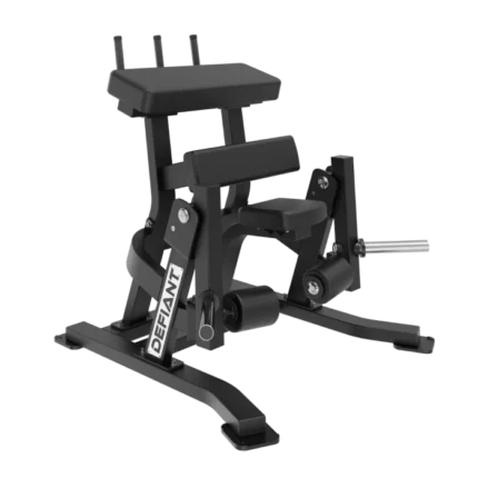 Black calf raise machine on black background.