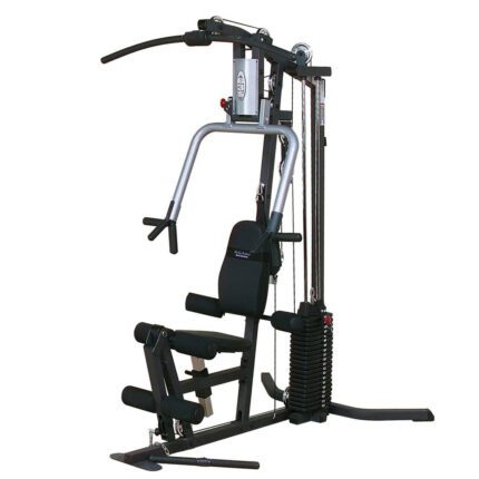 Home gym equipment with multiple exercise functions.