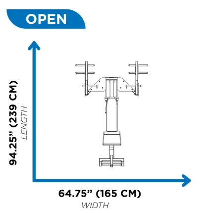 Open structure dimensions: 94.25"x64.75".