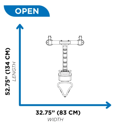 Open umbrella dimensions: 52.75"x32.75".