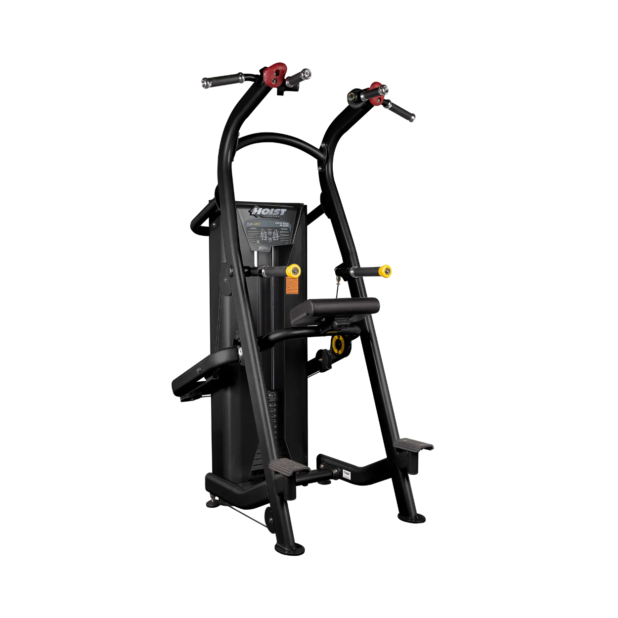Black fitness machine on a black background.