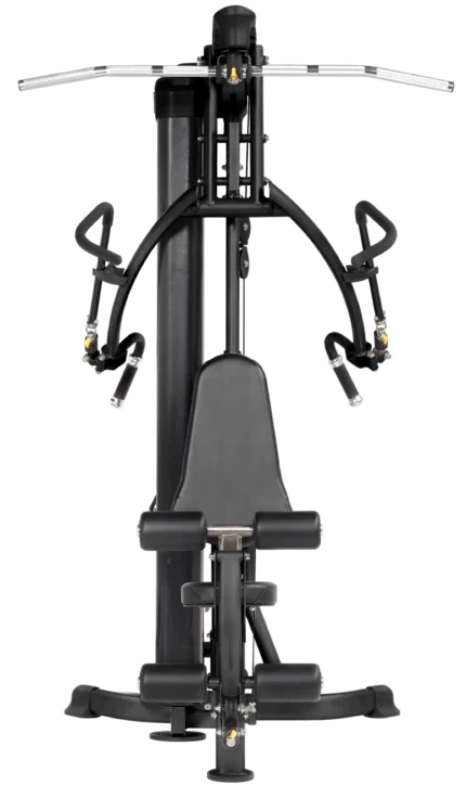 Home gym equipment with multiple exercise stations.