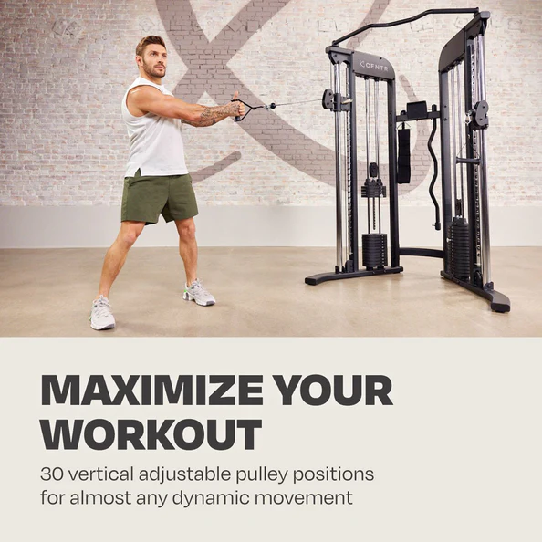 Man using exercise machine in gym. Man using exercise machine in gym.