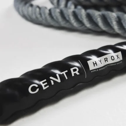 Fitness rope with Centr and Hyrox branding.