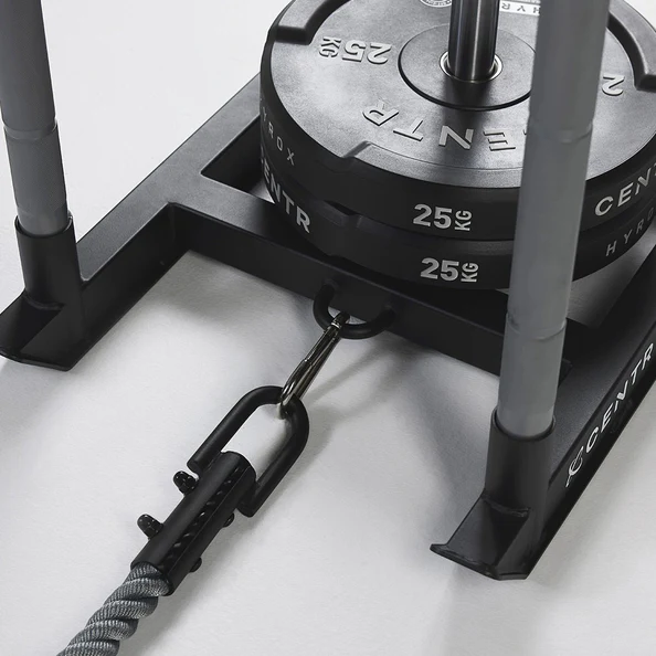 Weight sled with plates and rope attachment. Weight sled with plates and rope attachment.