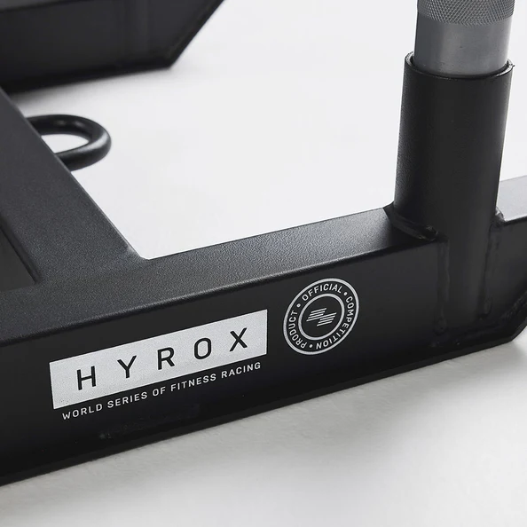 HYROX fitness equipment with official competition logo. HYROX fitness equipment with official competition logo.